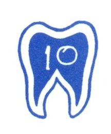 Dibujo de un diente azul con el número 10 en el centro.