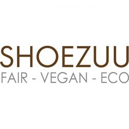 Logo mit Schriftzug "SHOEZUU" und den Worten "FAIR - VEGAN - ECO" darunter.