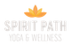 Logo of Spirit Path Yoga & Wellness with an orange lotus above the text.