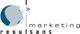 Logo mit Profil eines Gesichts, Text: "resultant" und "marketing", blau und grau gestaltet.