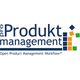 Logo mit Text: "pro Produkt management" und "Open Product Management Workflow" mit bunten Quadraten.