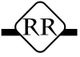 Logo mit zwei "R" in einem rautenförmigen Rahmen, horizontaler Balken dahinter.