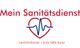 Logo mit Herz und EKG-Linie, Text: "Mein Sanitätsdienst, Sanitätsdienste + Erste Hilfe Kurse".