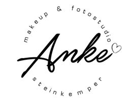 Logo mit der Aufschrift "makeup & fotostudio Anke steinkemper" und einem kleinen Herzsymbol.