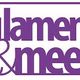 Paars logo met tekst "filament & meer" in een omlijnd kader.