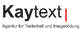 Logo mit Text "Kaytext" und Untertitel "Agentur für Textarbeit und Imagebildung".