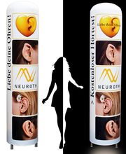 Werbesäulen in unterschiedlichen Ausführungen für indoor und outdoor