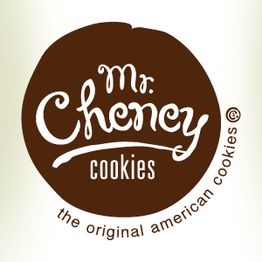 Logo da Mr. Cheney Cookies com a frase "the original american cookies".