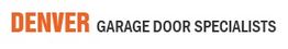 Logo with text: "DENVER GARAGE DOOR SPECIALISTS" in orange and black font.