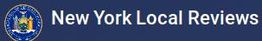 "New York Local Reviews logo with state emblem on a dark blue background."