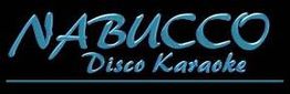 Texto en azul sobre fondo negro: "NABUCCO Disco Karaoke".