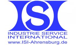 Logo von Industrie Service International in Blau mit Website www.ISI-Ahrensburg.de.