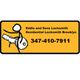 Stick figure riding a key with text: "Eddie and Sons Locksmith, Brooklyn, 347-410-7911".