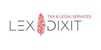 Logo de Lex Dixit, con hoja roja en el centro y texto: "Tax & Legal Services".