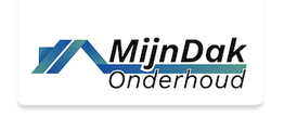 Logo van MijnDak Onderhoud met een blauw-groene daklijn boven de tekst.