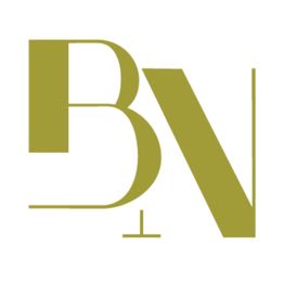 Logo con letras "B" y "N" en color verde oliva sobre fondo blanco.