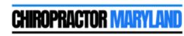 "Chiropractor Maryland" text logo with blue and black lettering.