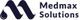 Logo of Medmax Solutions with stylized "M" and a droplet design.