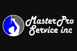 Logo with text "Master Pro Service Inc" and a silhouette of a painter in a circle.