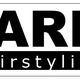 Tekstlogo van "KARIN Hairstyling" in zwarte letters op een witte achtergrond.