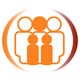 Icon of an orange family silhouette with two adults and two children inside a circular frame.