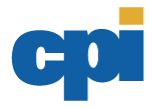 Blue "cpi" text with a yellow square above the "i" on a white background.
