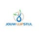 Logo van "Jouw Lijfstijl" met gestileerde figuur en groene bladeren.