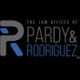 Logo for The Law Offices of Pardy & Rodriguez with stylized "P" and "R" on black background.