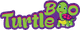 Cartoon turtle with "Turtle Boo" text in playful, colorful font.