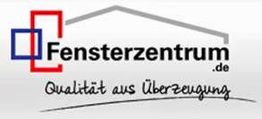 Logo von Fensterzentrum.de mit Slogan "Qualität aus Überzeugung" und stilisierten Fenstern.