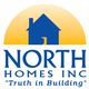 Logo of North Homes Inc featuring a house silhouette and "Truth in Building" tagline.