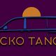 Logo di "Packo Tango" con silhouette di furgone blu su sfondo viola e sole arancione.