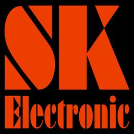 Rotes "SK Electronic" Logo auf schwarzem Hintergrund.