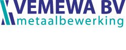 Logo van Vemewa BV met de tekst "metaalbewerking" eronder in blauwe en groene letters.