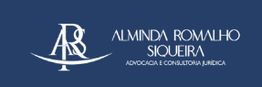 Logo de fundo azul com texto: "Alminda Romualho Siqueira, Advocacia e Consultoria Jurídica".