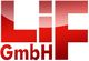 Rotes Logo mit Schriftzug "LiF GmbH" auf weißem Hintergrund.