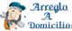 Ilustración de un hombre con herramientas y texto "Arreglo A Domicilio".