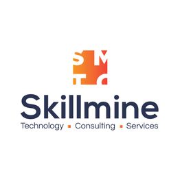Skillmine logo with orange puzzle piece and text: Technology, Consulting, Services.
