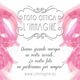 Logo "Foto Ottica L'Immagine" con sfondo fucsia artistico e testo promozionale.
