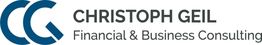Logo von Christoph Geil, Financial & Business Consulting, mit Initialen CG in Blau.