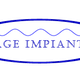 Logo con testo "SAGE IMPIANTI" in blu tra due linee ondulate blu.