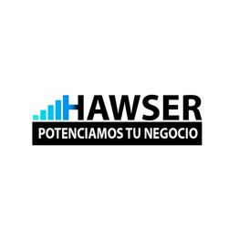 Logotipo de Hawser con barras ascendentes y texto: "Potenciamos tu negocio".
