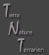 Graues Logo mit den Buchstaben TNT, steht für Terra Nature Terrarien.