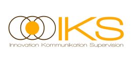 Logo mit Schriftzug "IKS" und den Worten "Innovation Kommunikation Supervision" darunter.