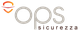 Logo con la scritta "ops sicurezza" e un simbolo di scudo arancione a sinistra.