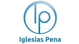 Logotipo azul con las letras "IP" dentro de un círculo. Texto: Iglesias Pena.