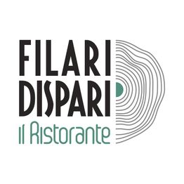 Logo del ristorante "Filari Dispari" con disegno di anelli concentrici stilizzati.