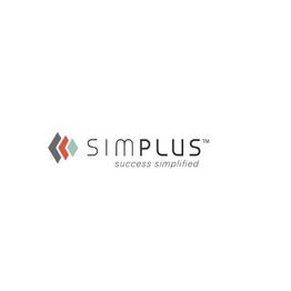 Simplus logo with the tagline "success simplified" and geometric shapes on the left.