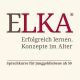 ELKA-Logo mit Slogan: "Erfolgreich lernen. Konzepte im Alter. Sprachkurse ab 50".