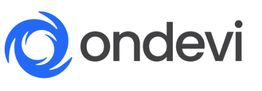 Blaues, kreisförmiges Logo links neben dem Text „ondevi“ in schwarzer Schrift.